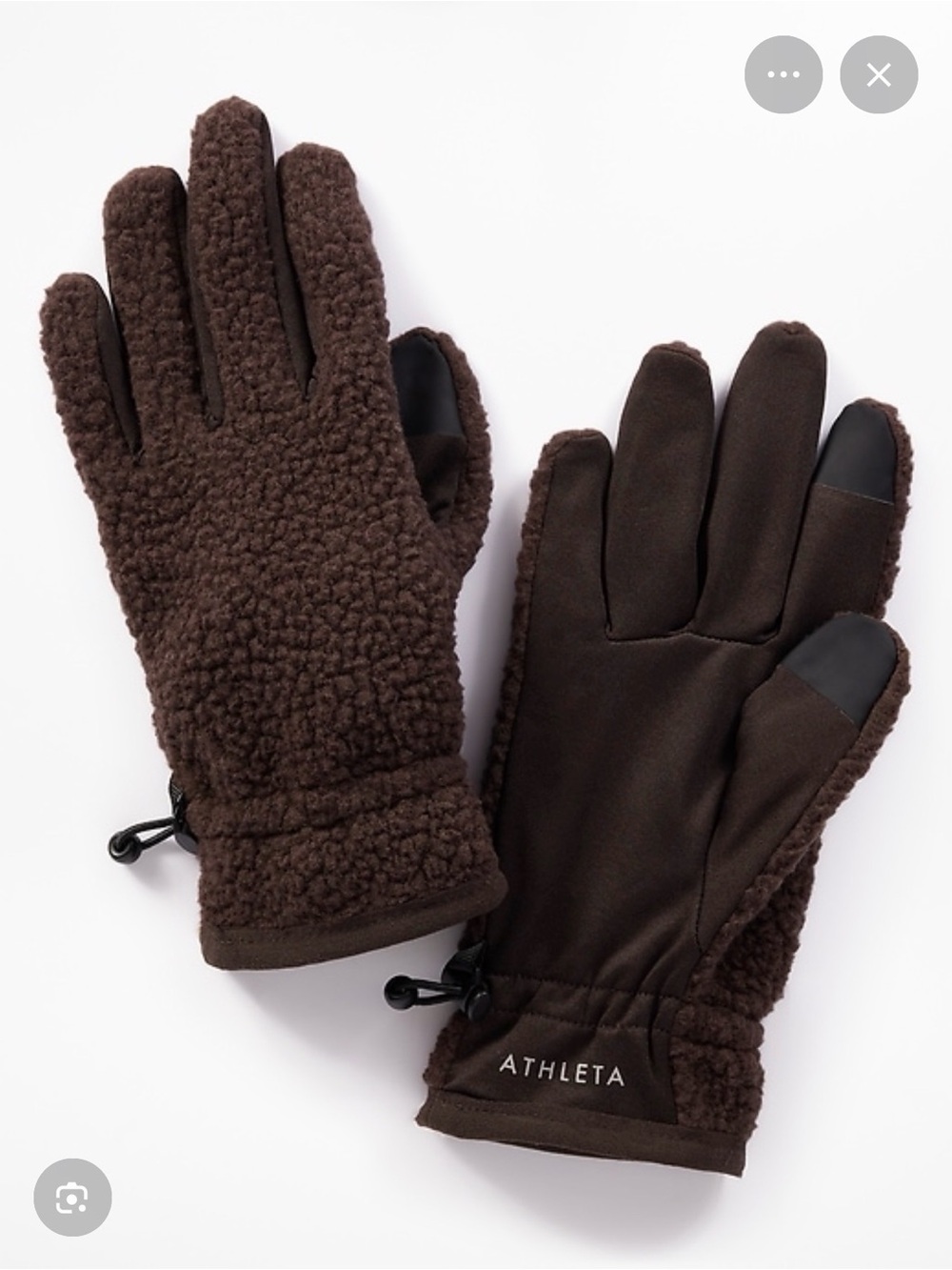 Athleta Sherpa Gloves Truffle Brown Touchscreen NWOT Cozy Winter